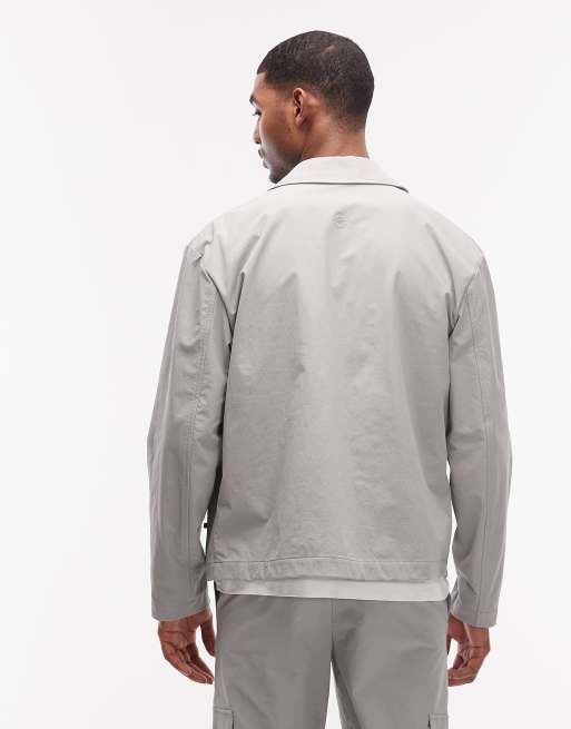 ASOS DESIGN – motionMAX™ – Hemdjacke in Grau mit Vier-Wege-Stretch, Kombiteil, 6 von 7