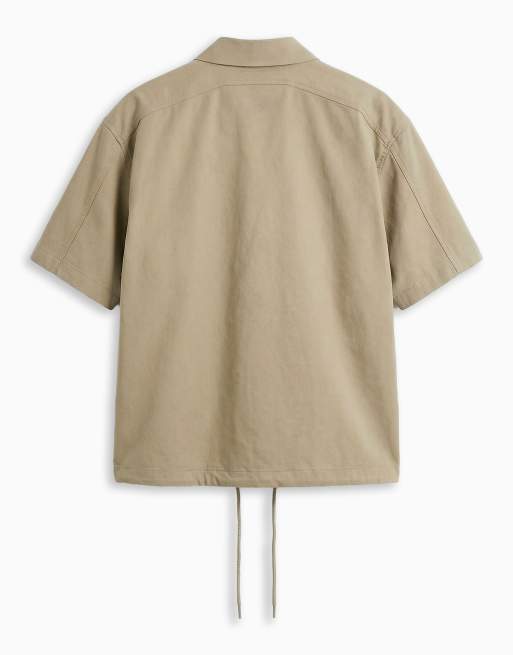 ASOS DESIGN – MotionMAX™ – Kakifärgad skjorta i oversize med fyrvägsstretch, 3 av 7