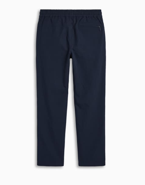 ASOS DESIGN – MotionMAX™ – Marinblå, raka byxor med fyrvägsstretch, del av set - view 1