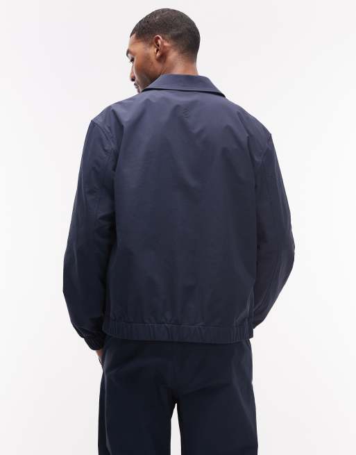 ASOS DESIGN - MotionMAX™ - Marineblå harrington-jakke med firvejs stretch, 6 af 7