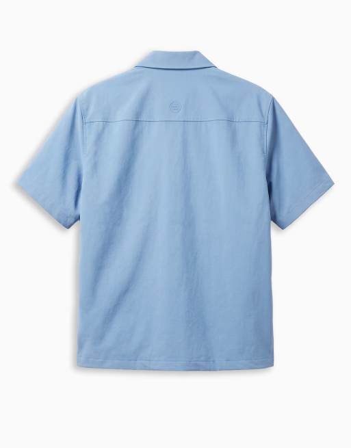 ASOS DESIGN – motionMAX™ – Niebieska koszula o luźnym kroju z czterokierunkowym stretchem, 3 z 7