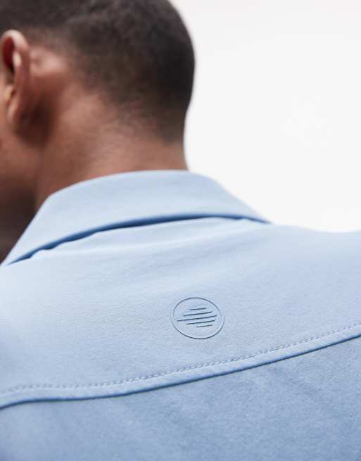 ASOS DESIGN – motionMAX™ – Niebieska koszula o luźnym kroju z czterokierunkowym stretchem, 7 z 7
