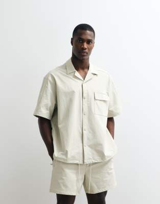 MotionMAX - Oversize-Hemd in Beige mit Vier-Wege-Stretch-Neutral Neutral 2XL
