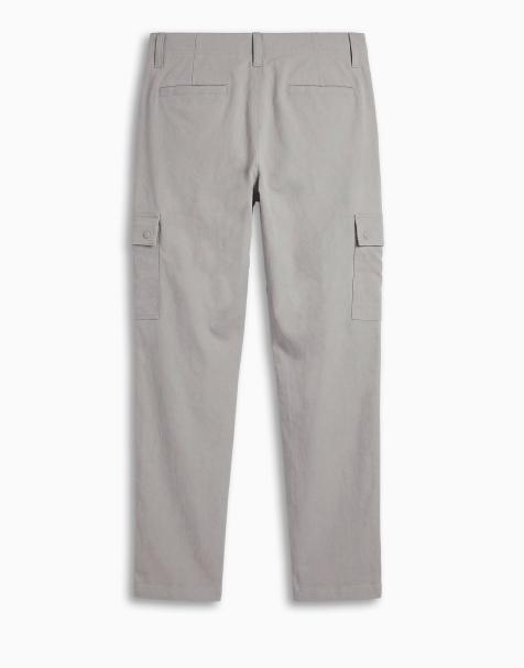 ASOS DESIGN – MotionMAX™ – Schmal zulaufende Cargohose in Grau mit Vier-Wege-Stretch, Kombiteil - view 1