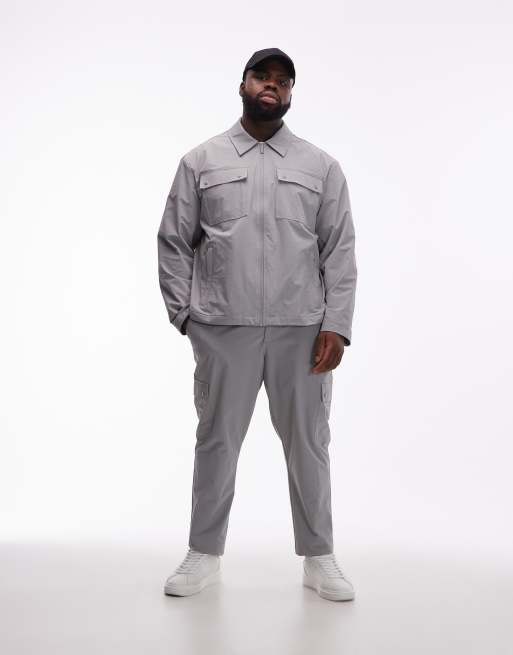 ASOS DESIGN – MotionMAX™ – Schmal zulaufende Cargohose in Grau mit Vier-Wege-Stretch, Kombiteil, 4 von 7