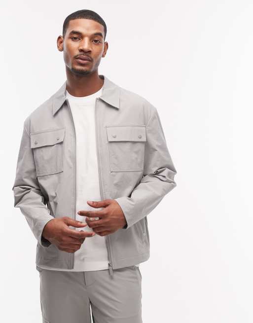 ASOS DESIGN - MotionMAX™ - Shacket met stretch in vier richtingen in grijs, deel van co-ord set, 3 van 7
