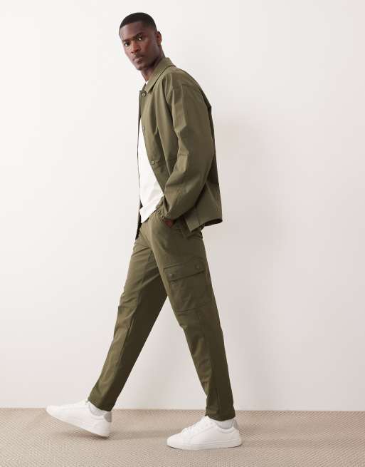 ASOS DESIGN motionMAX tapered cargo trouser in khaki, 3 of 7
