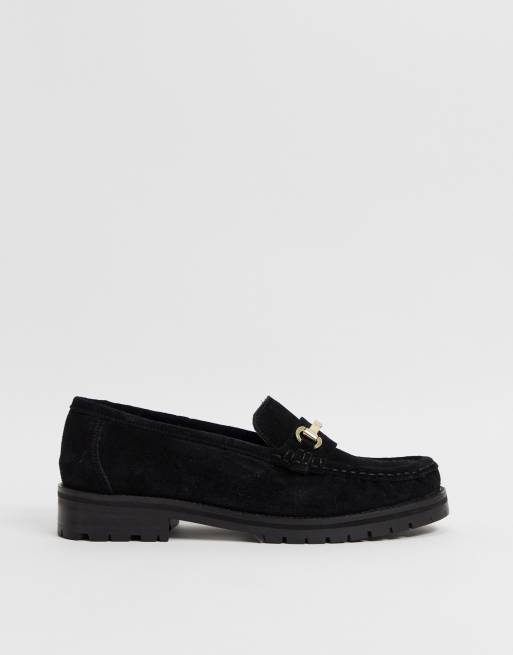 ASOS DESIGN - Motivate - Mocassins chunky en daim - Noir