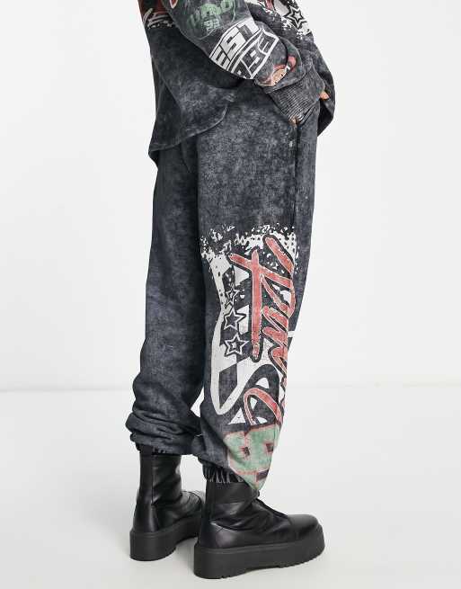 Motocross Printed Extreme Flared Sweatpants