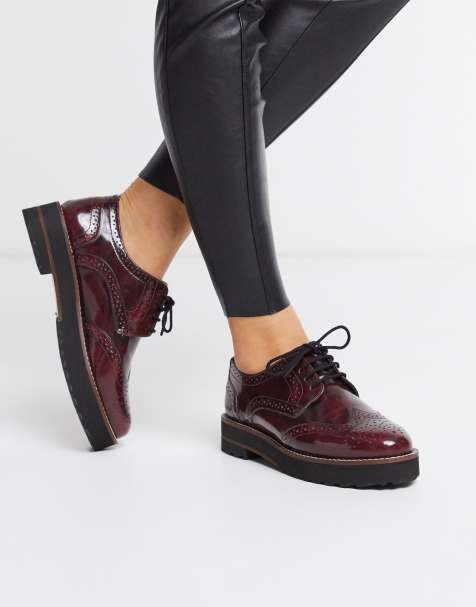 ASOS DESIGN - Mottle - Chaussures richelieu en cuir - Bordeaux