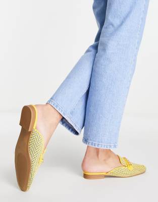 yellow flat mules