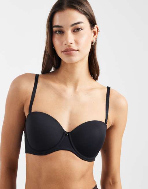 ASOS DESIGN moulded multiway underwired bra in black - BLACK, 4 of 4
