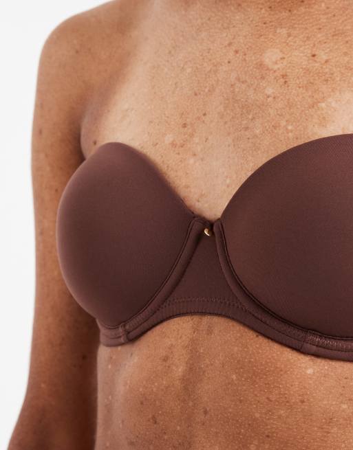 ASOS DESIGN moulded multiway underwired bra in chocolate - BROWN, 2 of 4