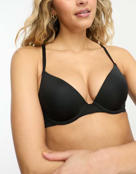 ASOS DESIGN moulded push-up bra in black - view 1
