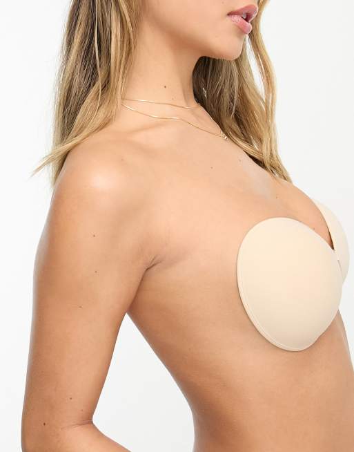 ASOS DESIGN moulded stick on strapless backless bra in beige