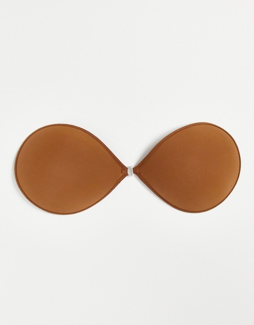 ASOS DESIGN moulded stick on strapless backless bra in brown