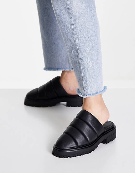 Shoes Flat Shoes/Mount padded chunky mules in black 