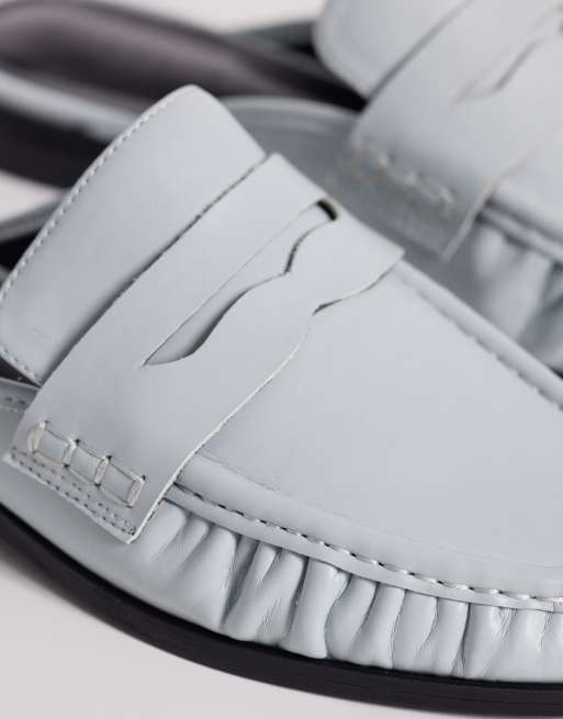 ASOS DESIGN – Mouse – Blekblå loafers med öppen häl och rynkade detaljer, 2 av 4