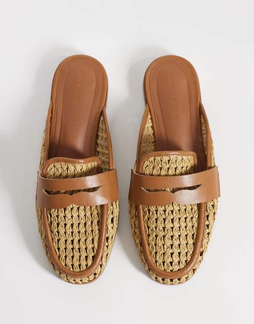 ASOS DESIGN – Mouse – Loafer-Mules aus naturfarbenem Bast mit gerafftem Detail, 2 von 4