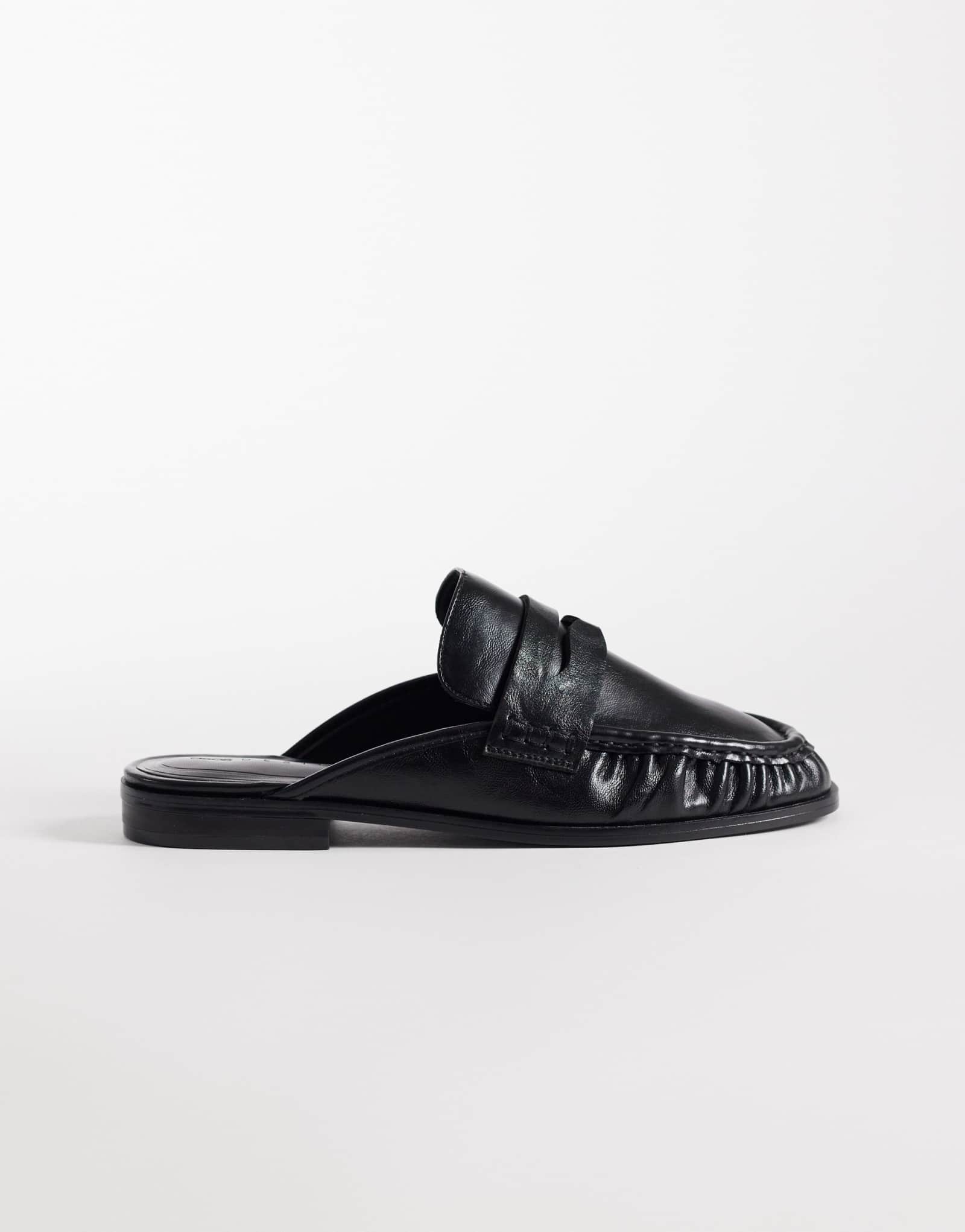 Черные мокасины-мюли ASOS DESIGN с рюшами в виде мышки