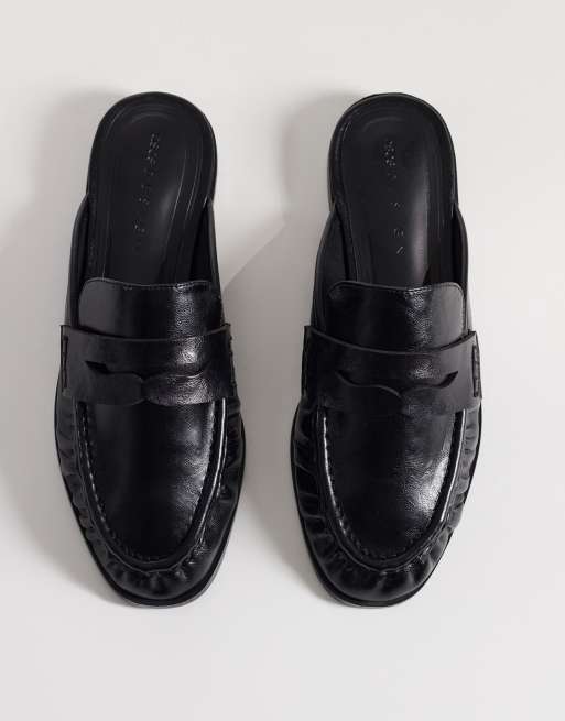 ASOS DESIGN – Mouse – Svarta loafers med öppen häl och rynkade detaljer, 2 av 4