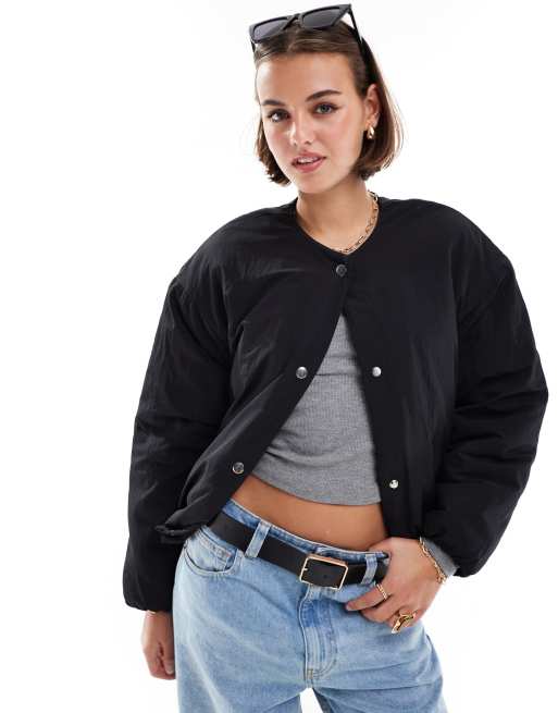 ASOS DESIGN - Mouwloos gewatteerd jack in zwart
