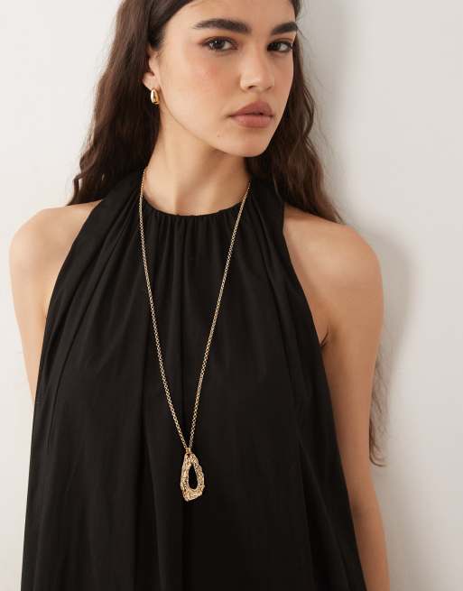 ASOS DESIGN - Mouwloze maxi jurk met pofzoom in zwart, 4 van 4