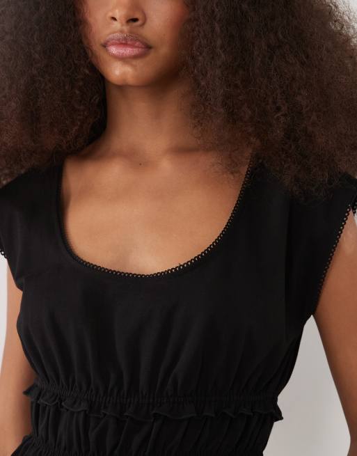 ASOS DESIGN - Mouwloze top met lage ronde hals en aangerimpelde taille, 3 van 4