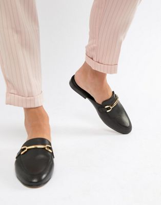 mens leather mule loafers