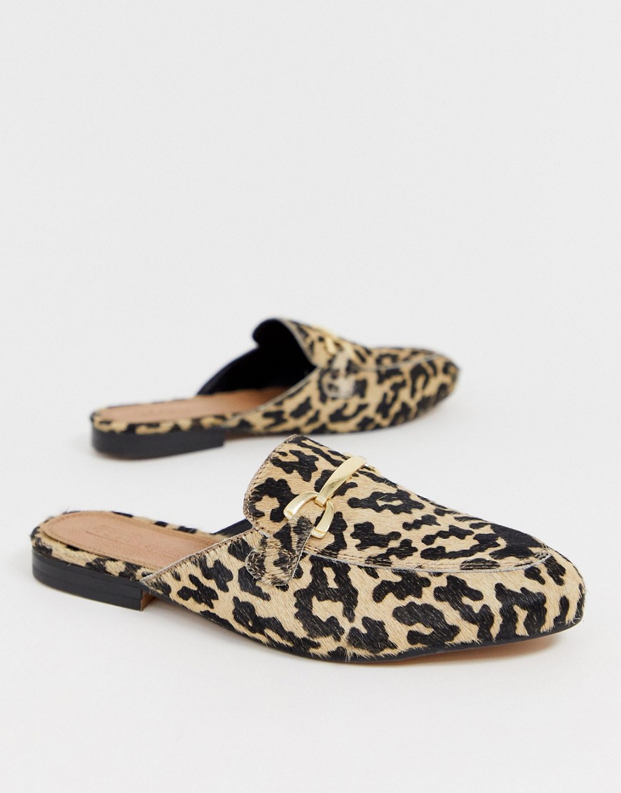 ASOS DESIGN – Moves – Leopardmönstrade läderskor med öppen häl-Flerfärgad