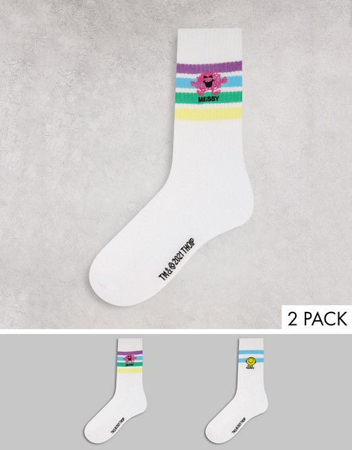 ASOS DESIGN Mr Men socks 2 pack