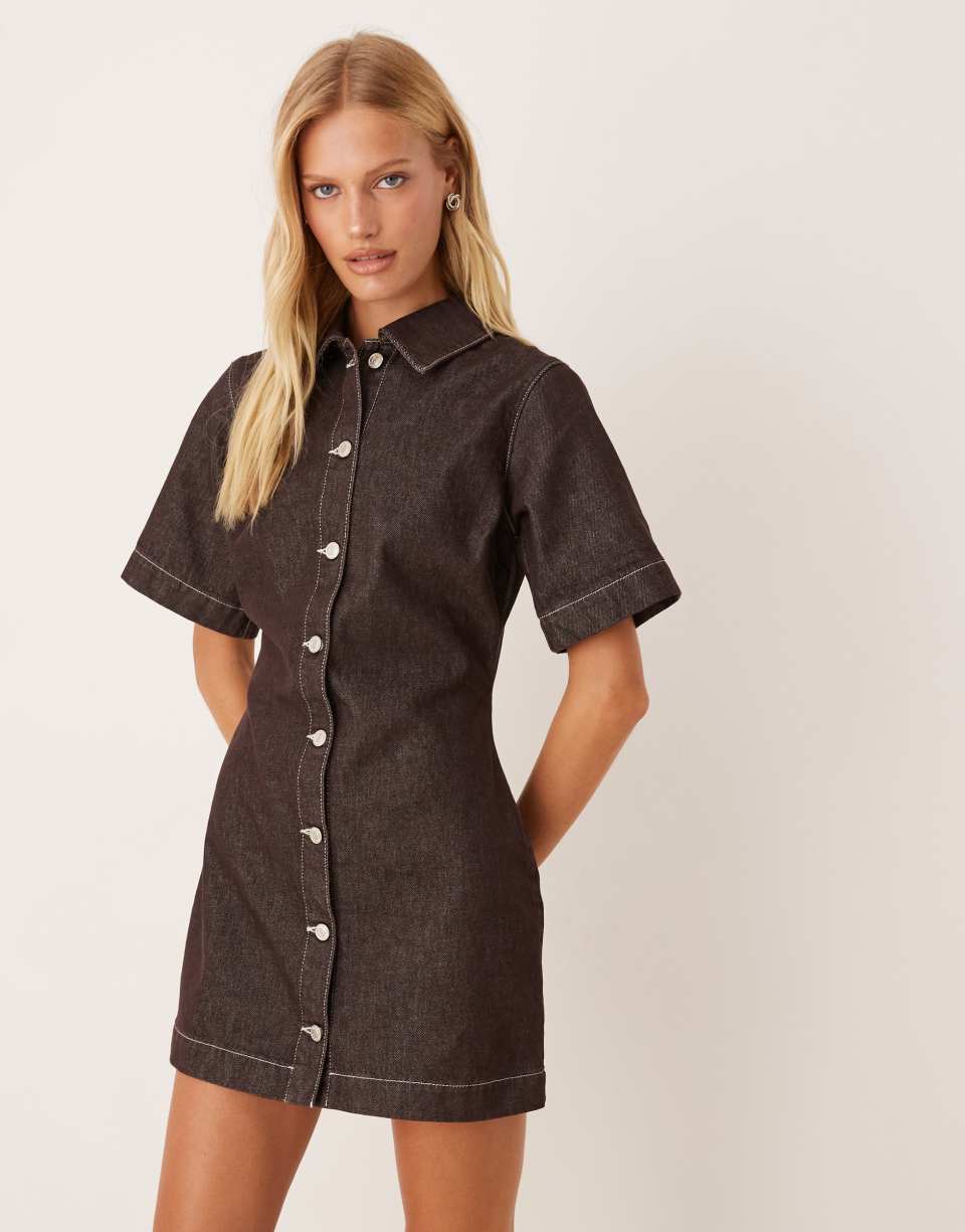 Chocolate Brown Shirt Dress