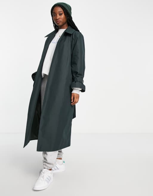 ASOS DESIGN - Mørk kakigrøn trenchcoat