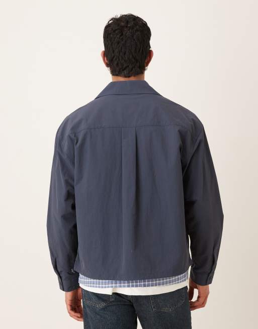 ASOS DESIGN - Mørk marineblå jakke i let nylon, 3 af 5