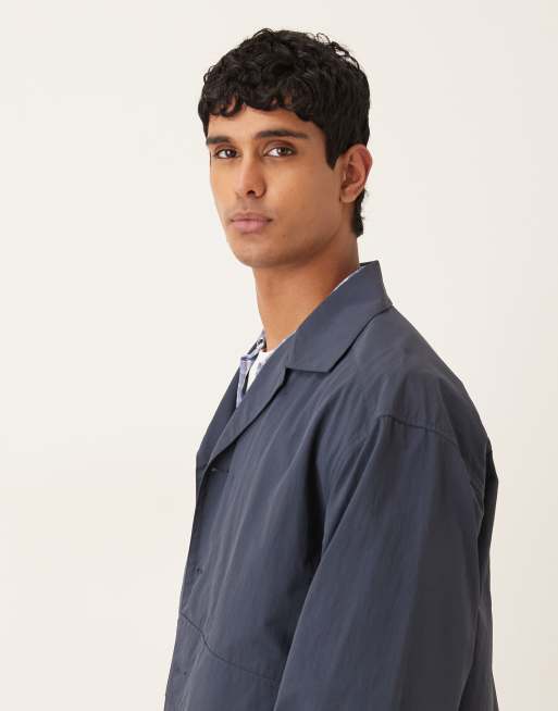 ASOS DESIGN - Mørk marineblå jakke i let nylon, 4 af 5
