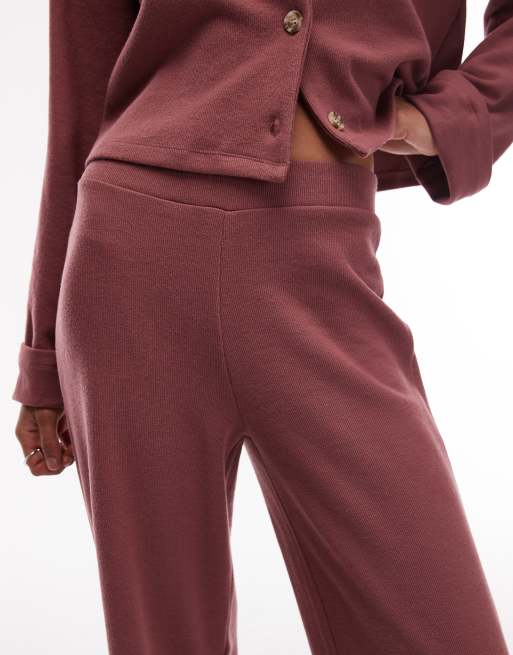 ASOS DESIGN - Mørk rosa superbløde bukser med vide ben og opsmøgne buksekanter, 3 af 5