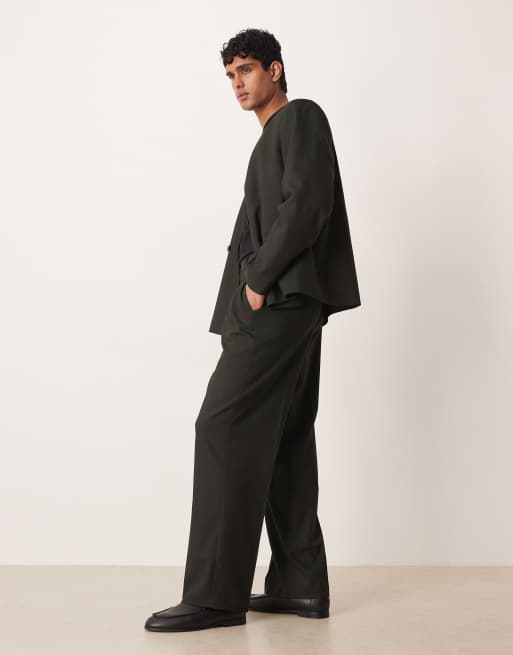 ASOS DESIGN - Mørke habitbukser med brede ben, 2 af 5