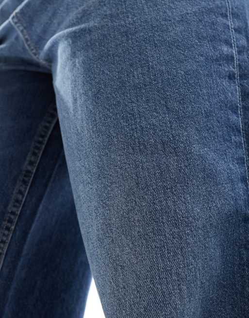 ASOS DESIGN - Mørkeblå dad-jeans med vide ben, 4 af 5