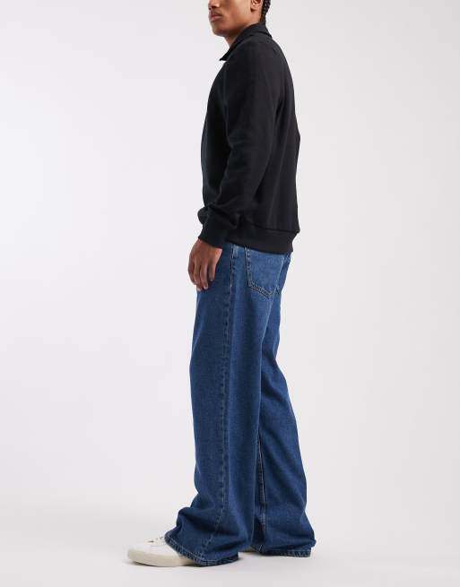 ASOS DESIGN - Mørkeblå jeans med svaj og brede ben, 3 af 5