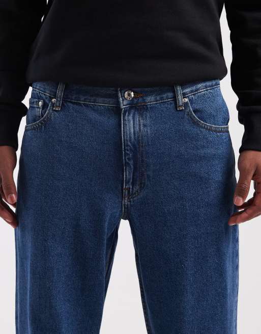 ASOS DESIGN - Mørkeblå jeans med svaj og brede ben, 5 af 5