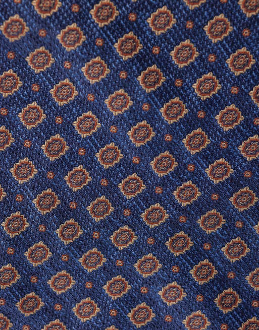 ASOS DESIGN - Mørkeblåt sæt med slips og lommeklud med vintage-print, 2 af 3