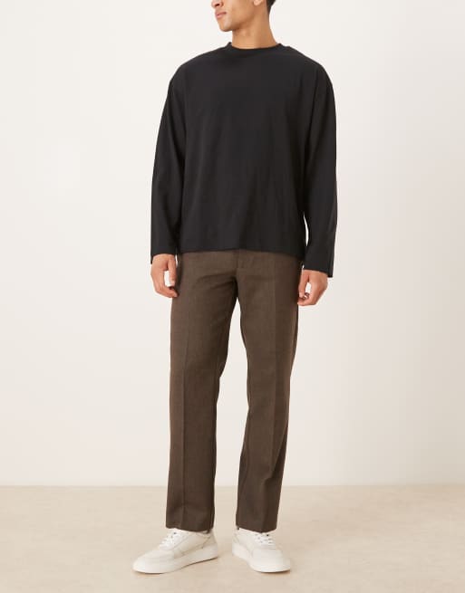 ASOS DESIGN - Mørkebrune skræddersyede bukser med lige ben, 2 af 5