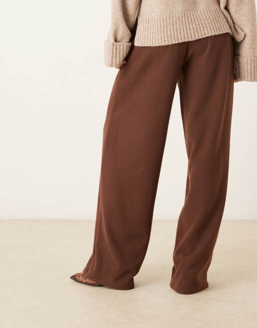 ASOS DESIGN - Mørkebrune superbløde joggingbukser med tøndeformede ben, 3 af 5