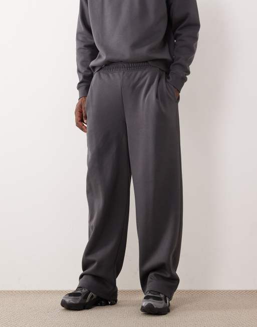 ASOS DESIGN - Mørkegrå joggingbukser med brede ben og plisseringer, 2 af 5
