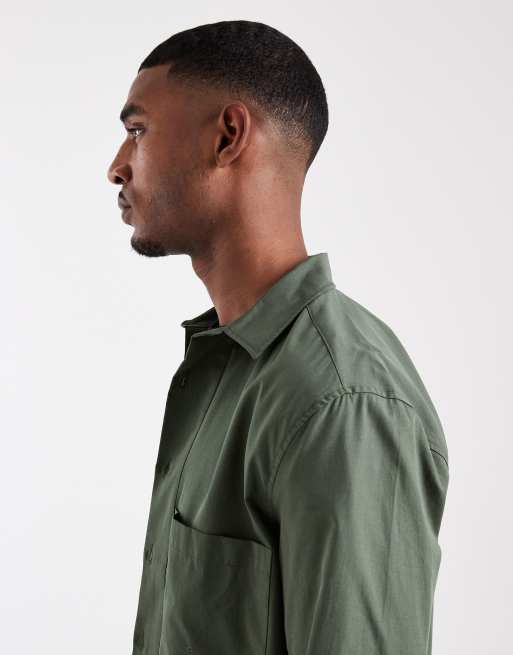 ASOS DESIGN - Mørkegrøn afslappet skjorte, 4 af 5