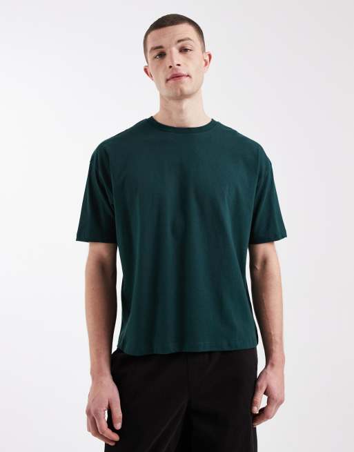 ASOS DESIGN - Mørkegrøn oversized T-shirt med firkantet pasform og kortgrafik, 3 af 5