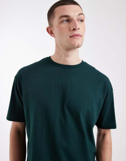 ASOS DESIGN - Mørkegrøn oversized T-shirt med firkantet pasform og kortgrafik, 5 af 5