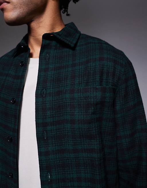 ASOS DESIGN - Mørkegrøn regular fit-skjorte i flonel med tern, 5 af 5