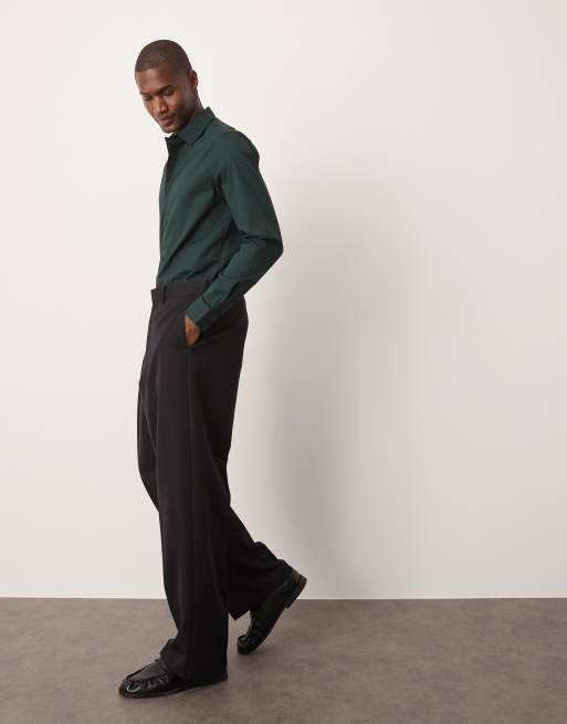 ASOS DESIGN - Mørkegrøn skinny-skjorte, 3 af 4