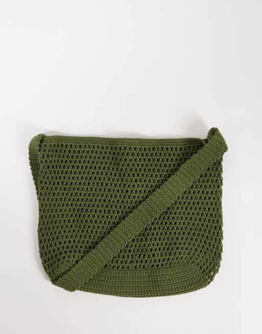 ASOS DESIGN - Mørkegrøn strikket crossbody-taske, 2 af 4